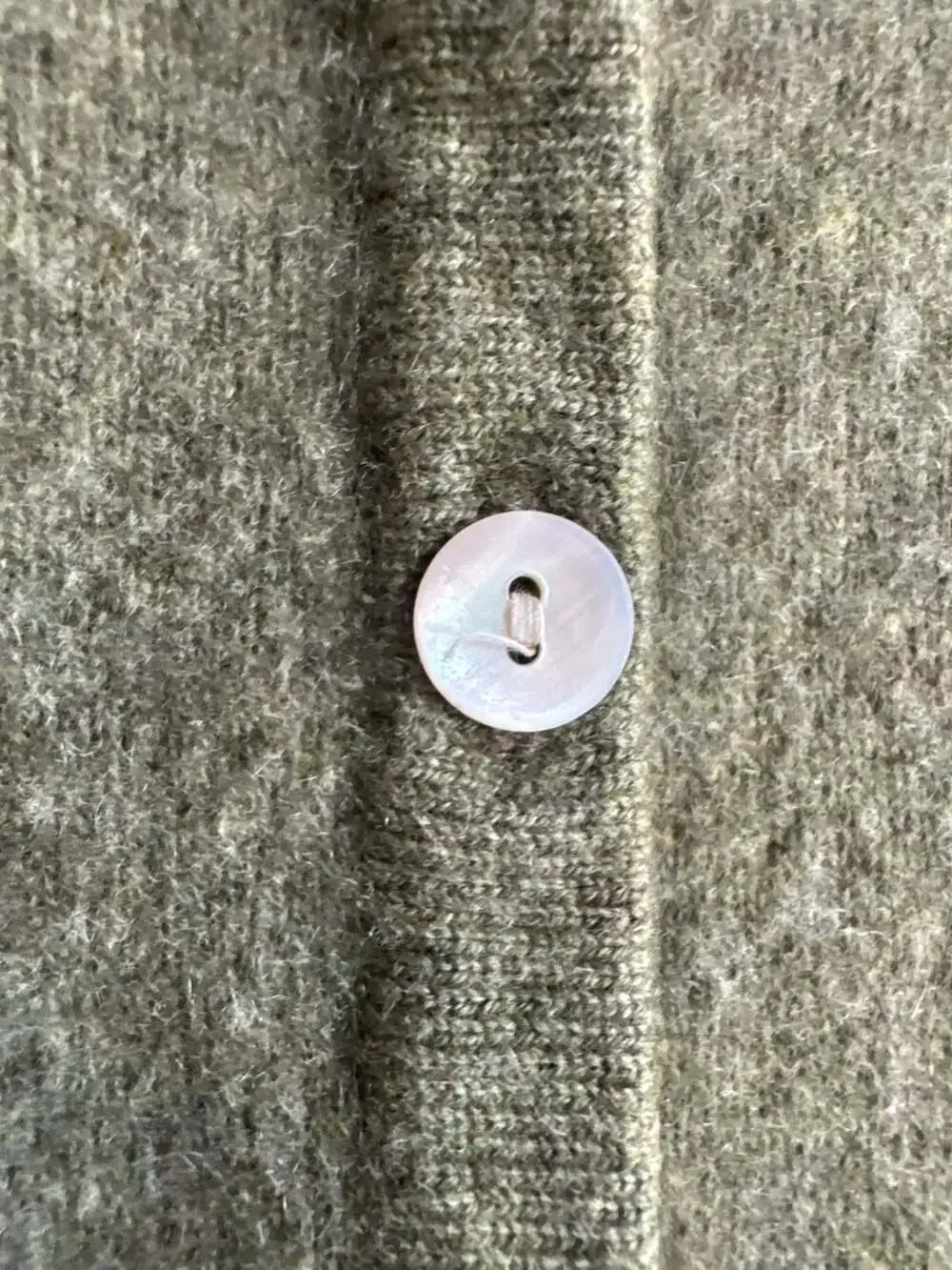 Mallonian Finest Cashmere Olive Green Polo Collar Cardigan